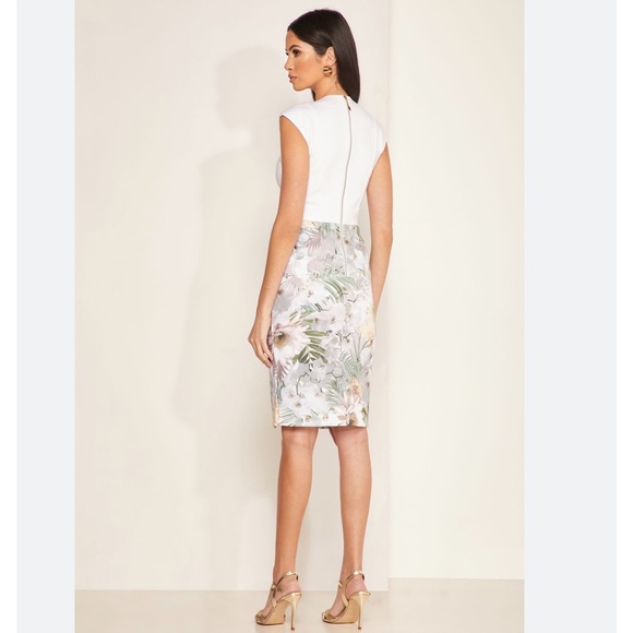 NWT Ted Baker Hanalee Woodland Printed Cap Sleeve Bodycon Dress Size 10 Sheath - Picture 3 of 15